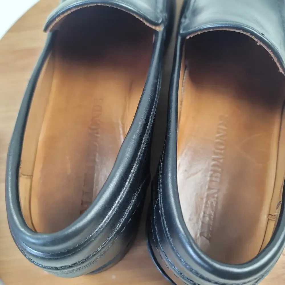 Allen Edmonds Black Smooth Leather Slip-On Loafers